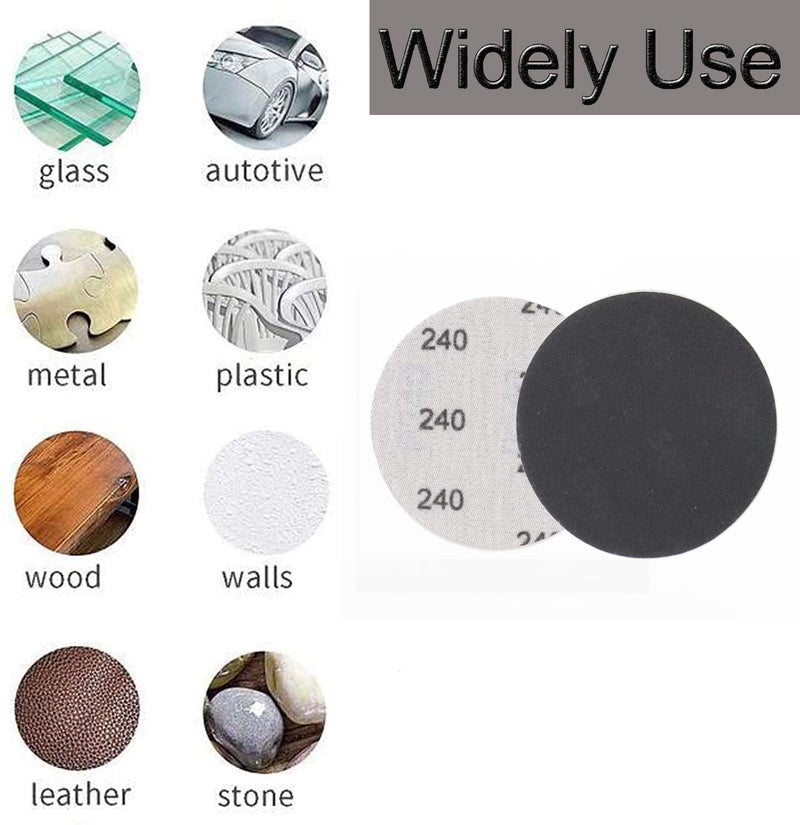 CTPICXM 30pcs Sandpaper 3 inch Sanding Discs Hook and Loop 240 Grits Wet Dry Sandpaper for Random Orbital Sander Automotive Metal Sanding Polishing - Image 3